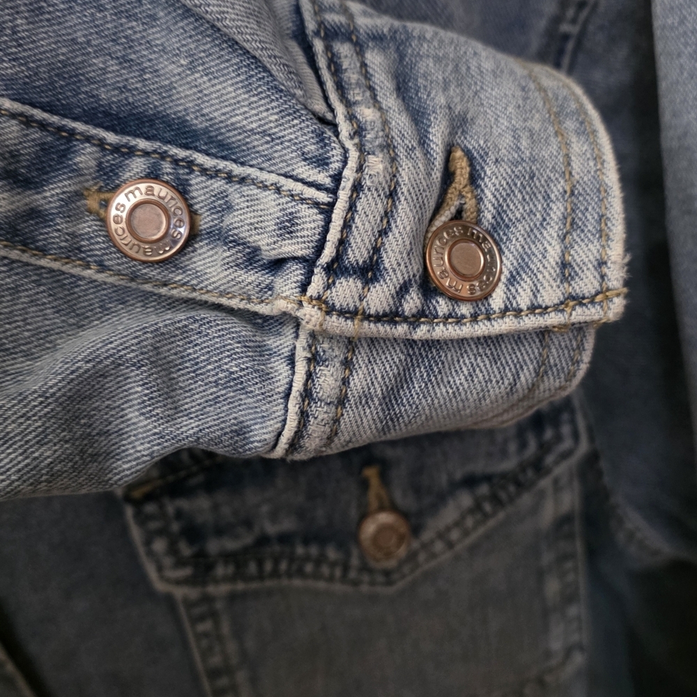 Maurices Light Blue Denim Shacket - Picture 6 of 7